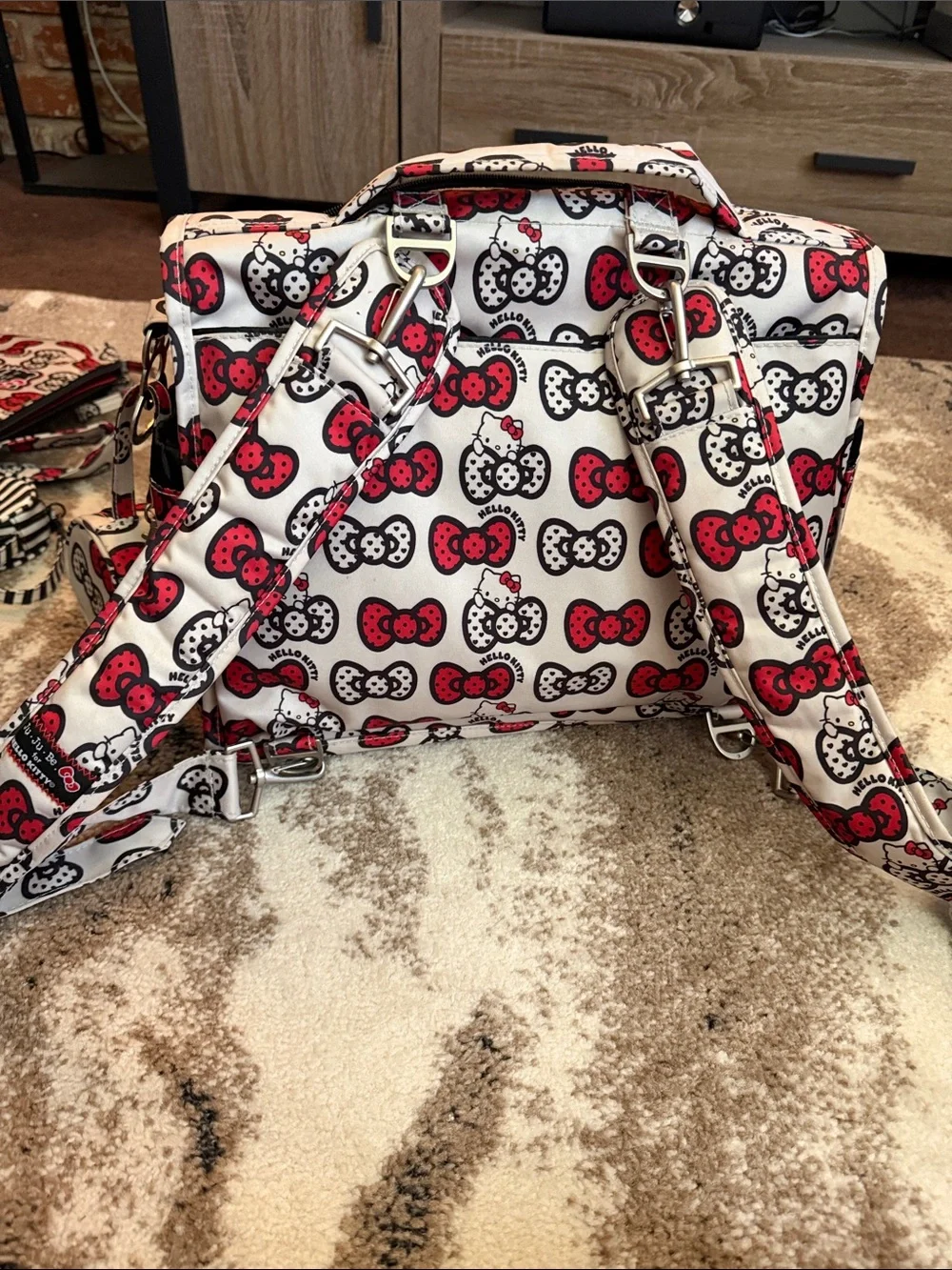 Ju-Ju-Be Hello Kitty Bow Print Bag - Red, Black & Cream